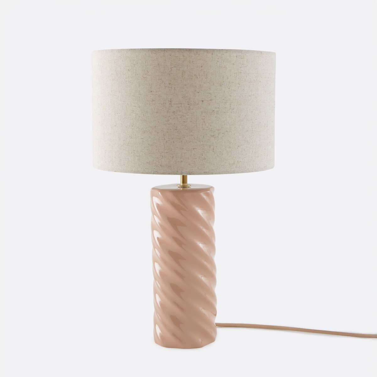 Επιτραπέζιο φωτιστικό από κεραμικό και λινό Μ31xΠ31xΥ50cm