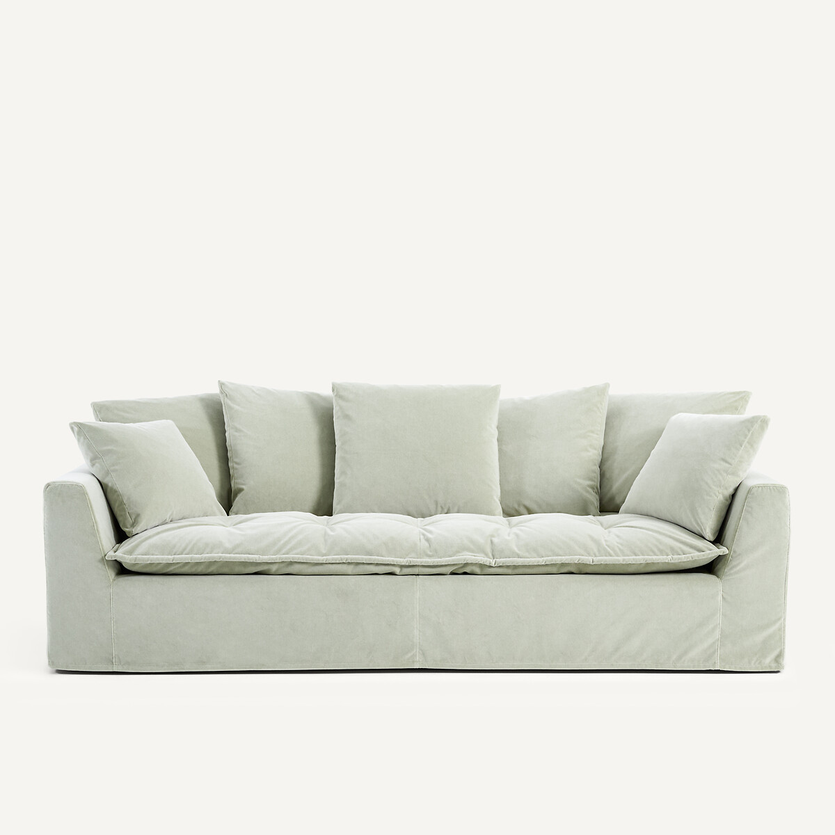 Καναπές από βελούδο stonewashed Μ111xΠ213xΥ88cm