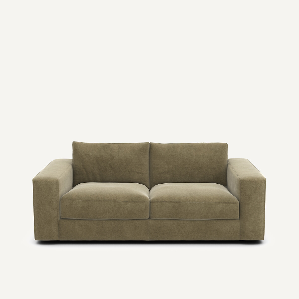 Καναπές 3 θέσεων compact από λινό βελούδο Μ105xΠ197xΥ78cm