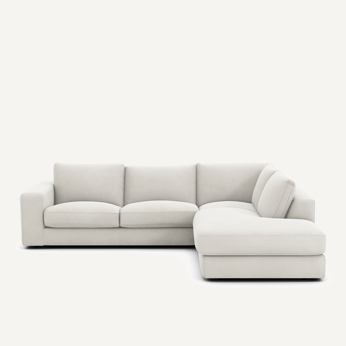 Γωνιακός καναπές από λινό βελούδο Μ233xΠ282xΥ78cm