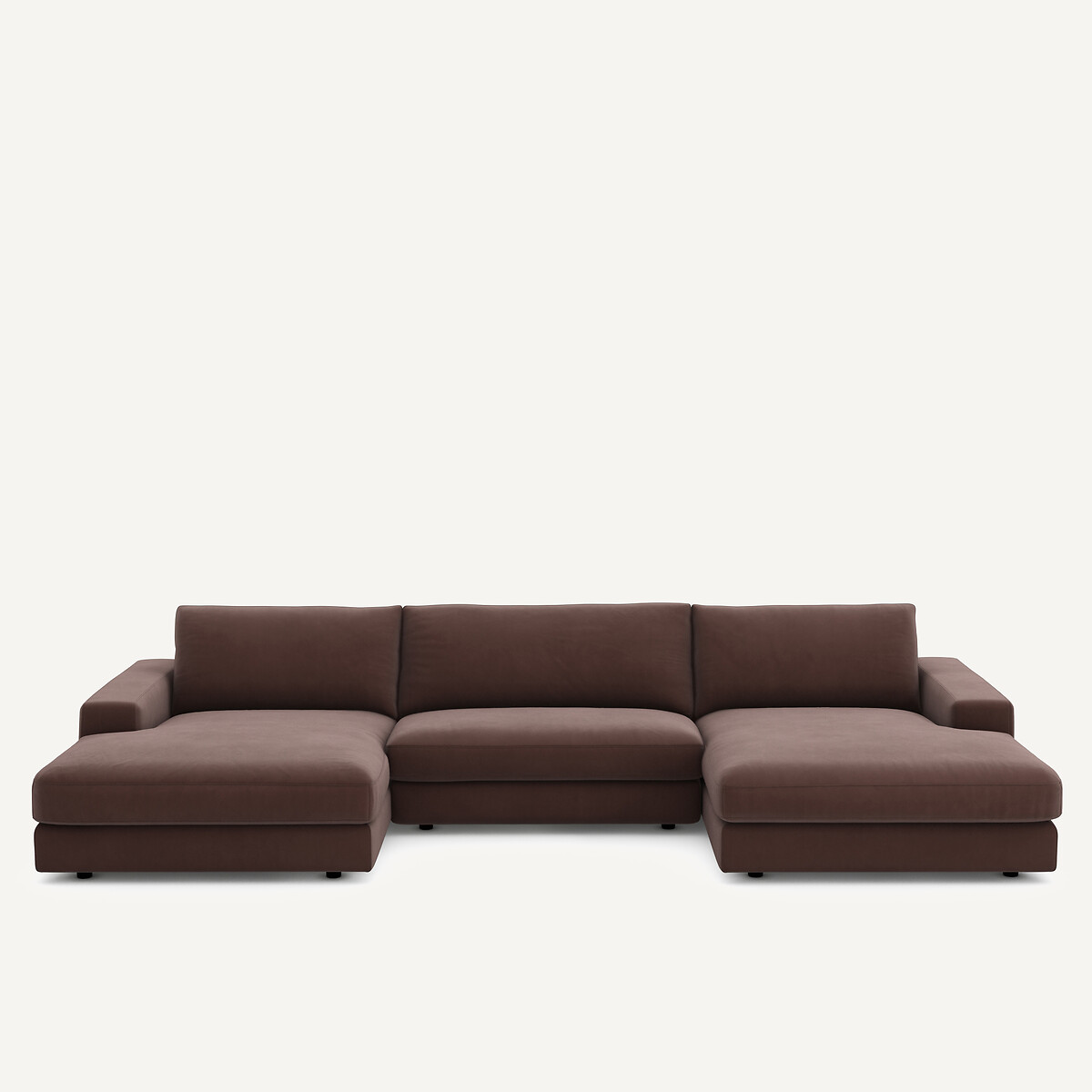 Παναραμικός καναπές 5 θέσεων από λινό βελούδο Μ173xΠ370xΥ78cm