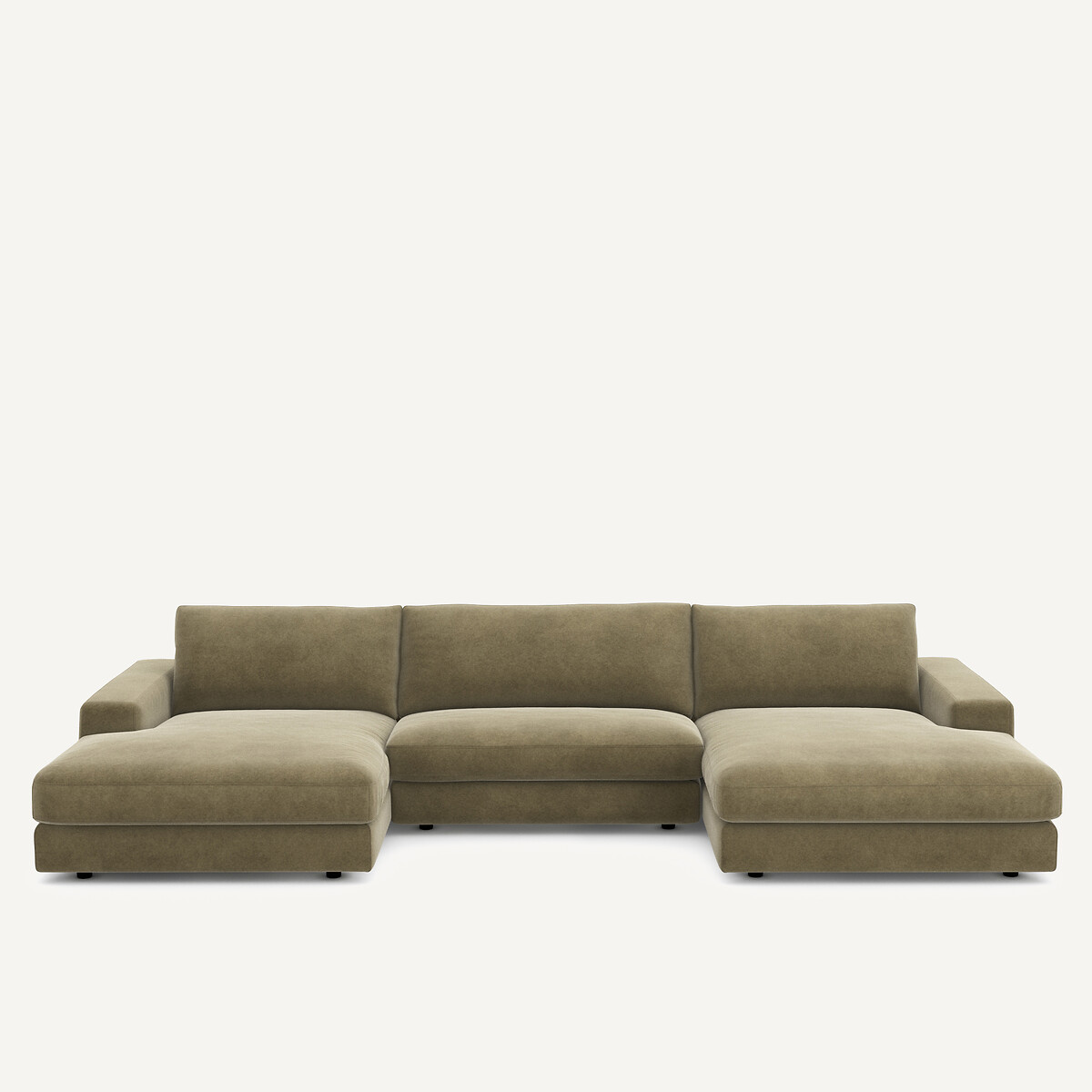 Παναραμικός καναπές 5 θέσεων από λινό βελούδο Μ173xΠ370xΥ78cm