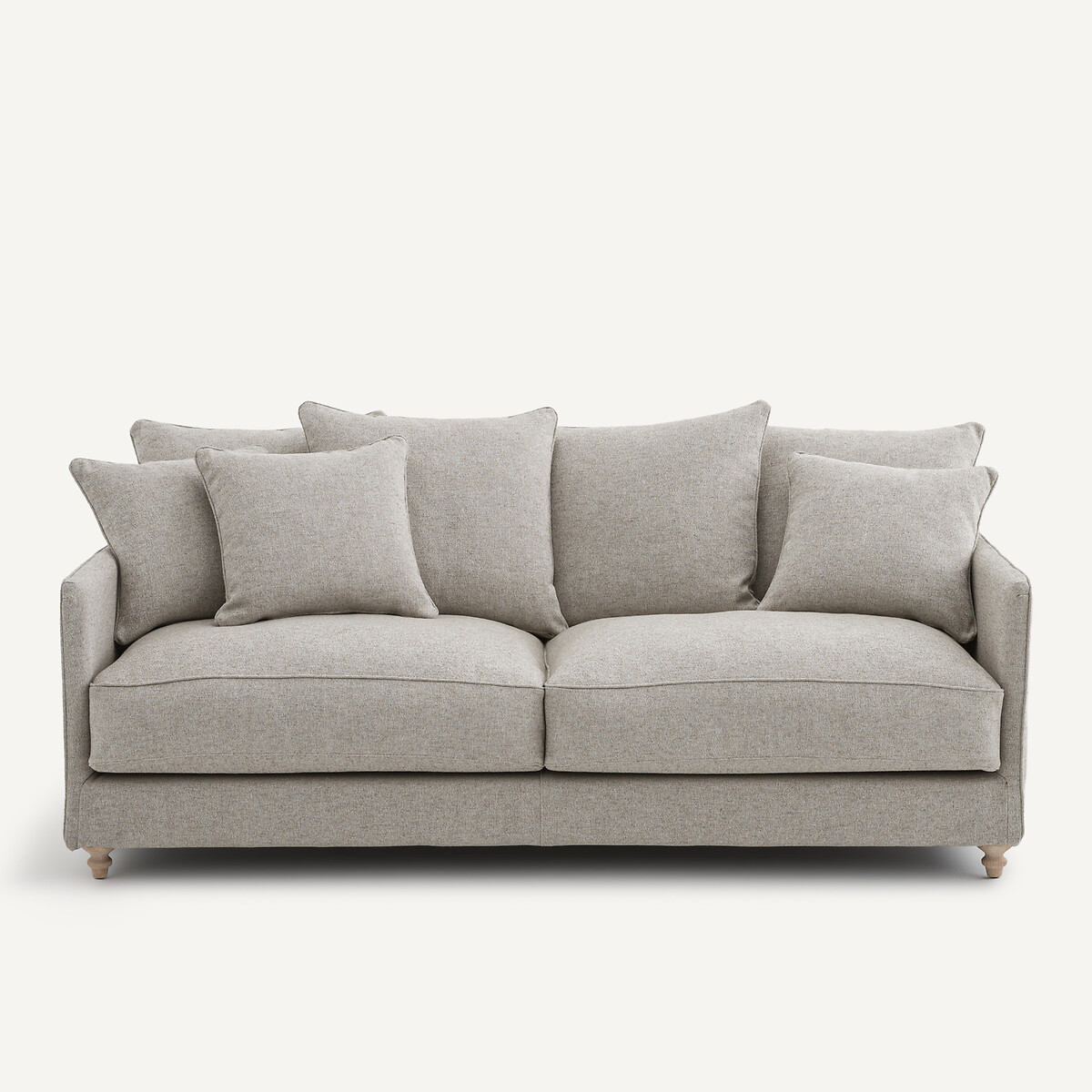 Τριθέσιος καναπές-κρεβάτι από υφασμάτινη βισκόζη και λινό Μ105xΠ204xΥ93cm