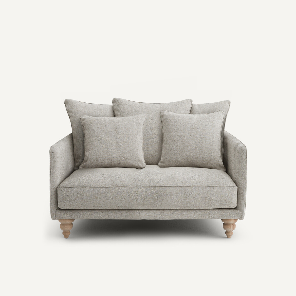 Καναπές compact 2 θέσεων από υφή βισκόζης και λινό Μ105xΠ138xΥ93cm