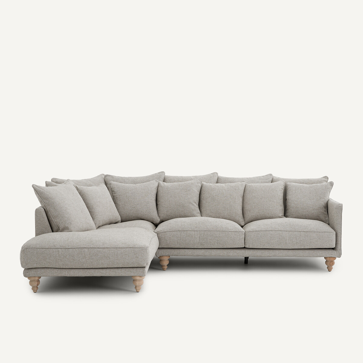 Γωνιακός καναπές από υφή βισκόζης και λινό Μ206xΠ279xΥ93cm