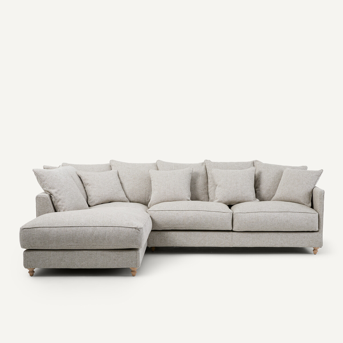 Γωνιακός καναπές κρεβάτι από υφασμάτινη βισκόζη και λινό Μ209xΠ279xΥ93cm