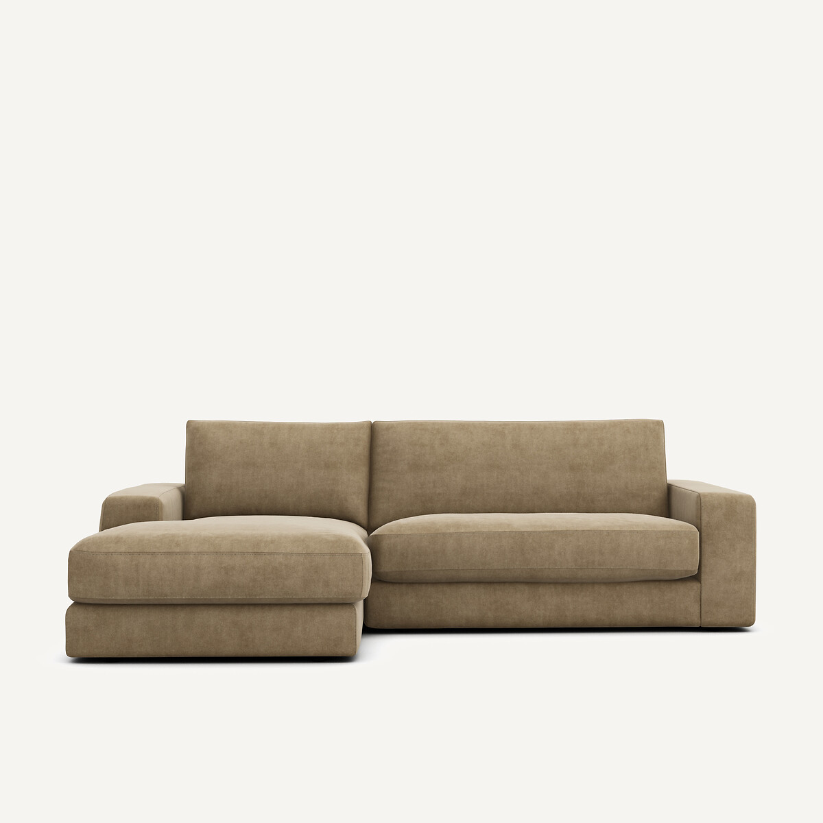 Γωνιακός καναπές από βελούδο stonewashed Μ170xΠ250xΥ78cm