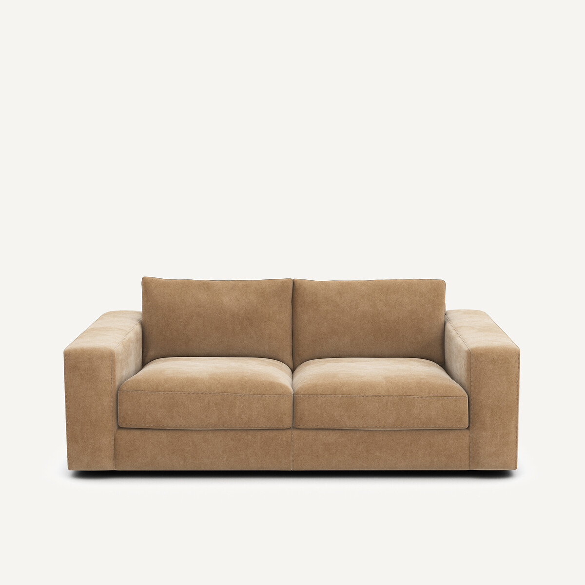 Καναπές 3 θέσεων compact από βελούδο stonewashed Μ105xΠ197xΥ78cm