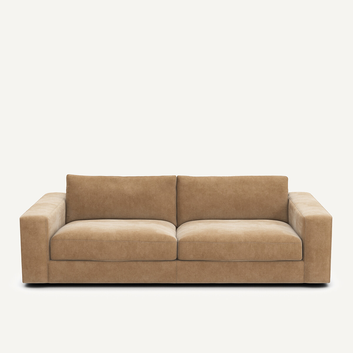 Καναπές από βελούδο stonewashed Μ105xΠ217xΥ78cm