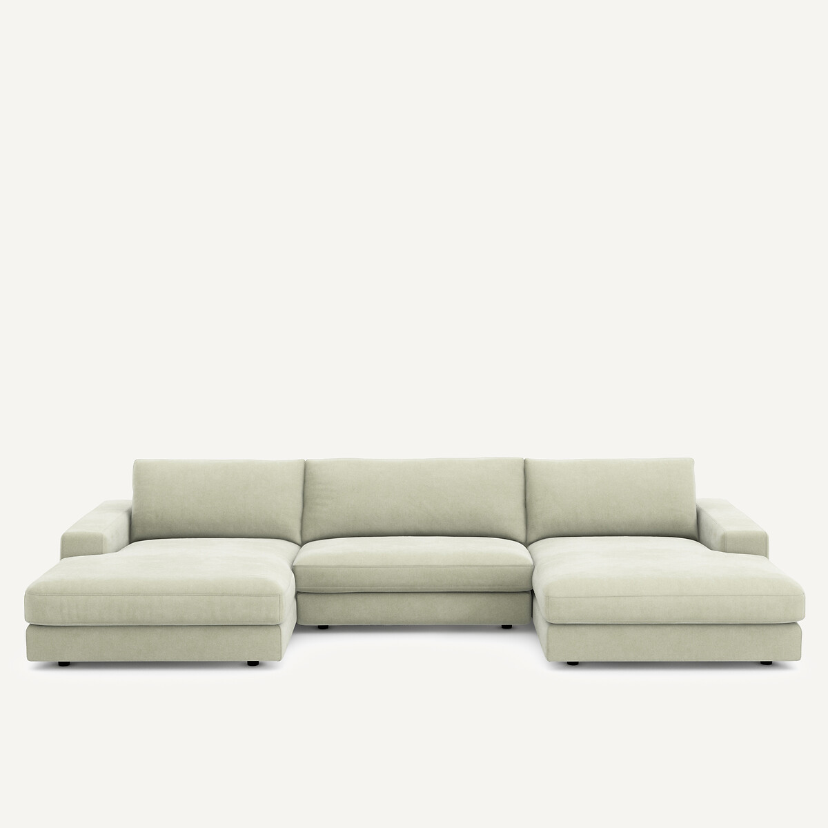 Πολυγωνικός καναπές 5 θέσεων από βελούδο stonewashed Μ173xΠ370xΥ78cm