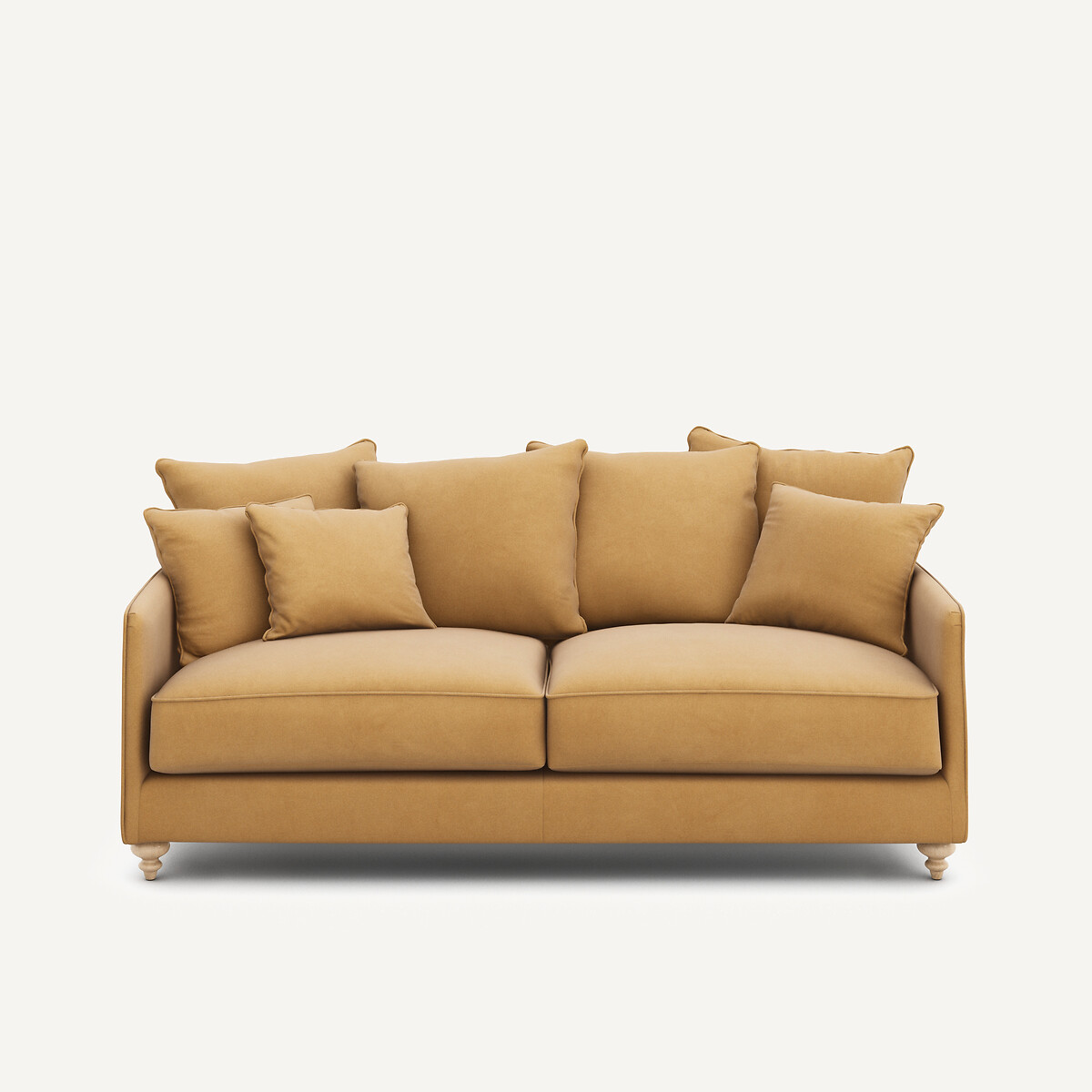 Τριθέσιος καναπές-κρεβάτι από λινό βελούδο Μ105xΠ204xΥ93cm