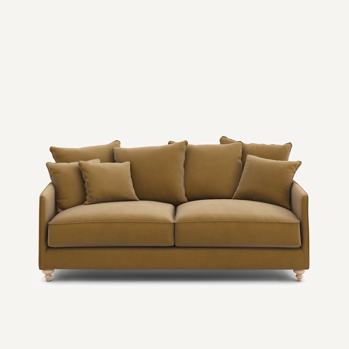 Τριθέσιος καναπές-κρεβάτι από λινό βελούδο Μ105xΠ204xΥ93cm