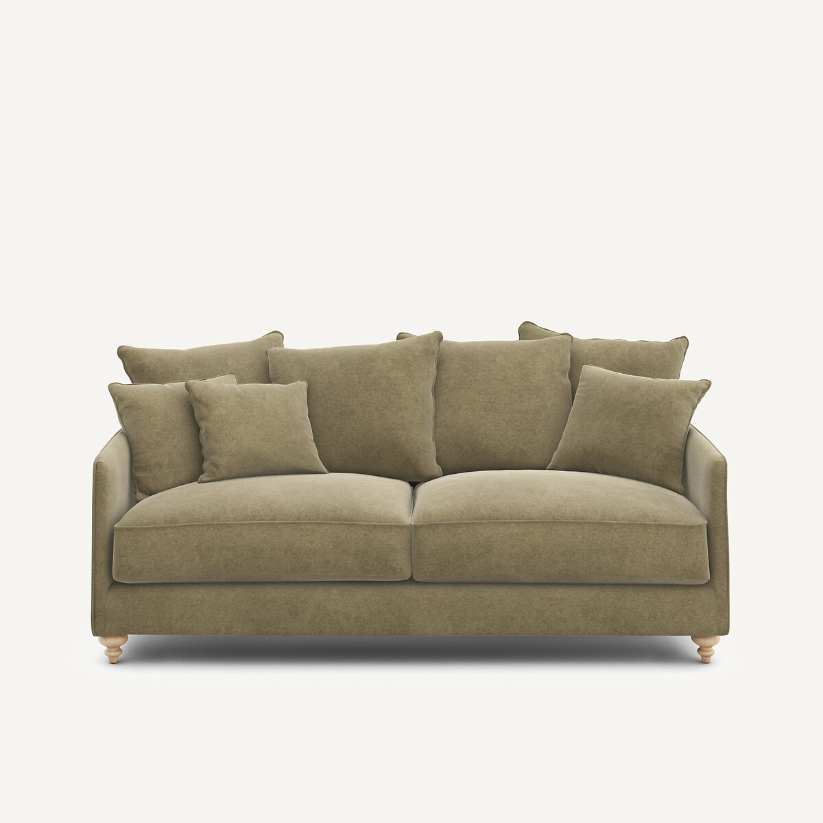 Τριθέσιος καναπές-κρεβάτι από λινό βελούδο Μ105xΠ204xΥ93cm