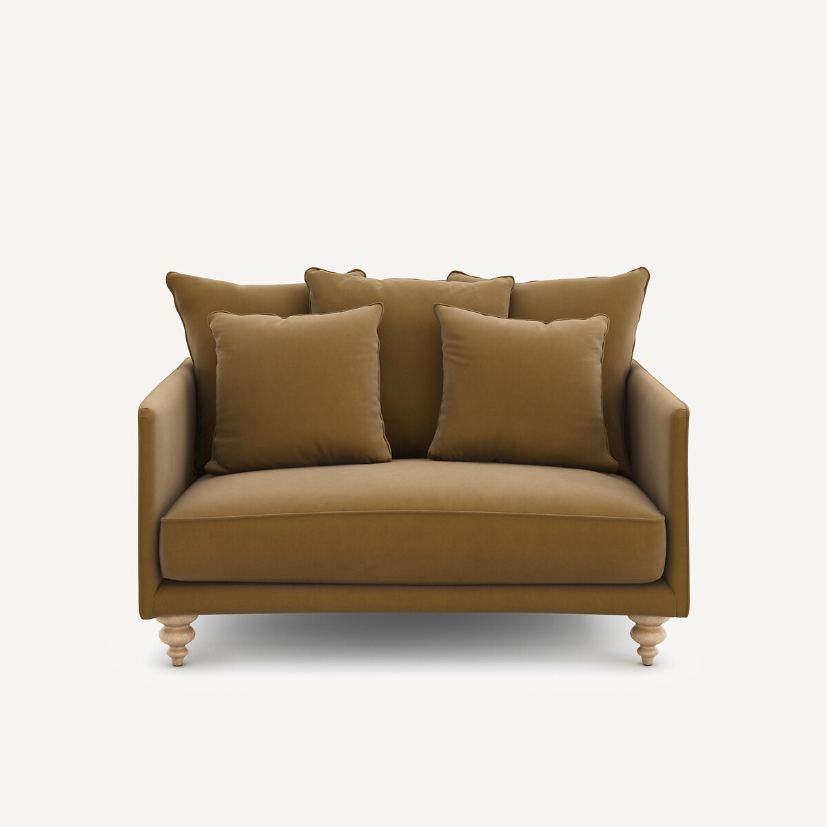 Καναπές 2 θέσεων σε λινό βελούδο Μ105xΠ138xΥ93cm