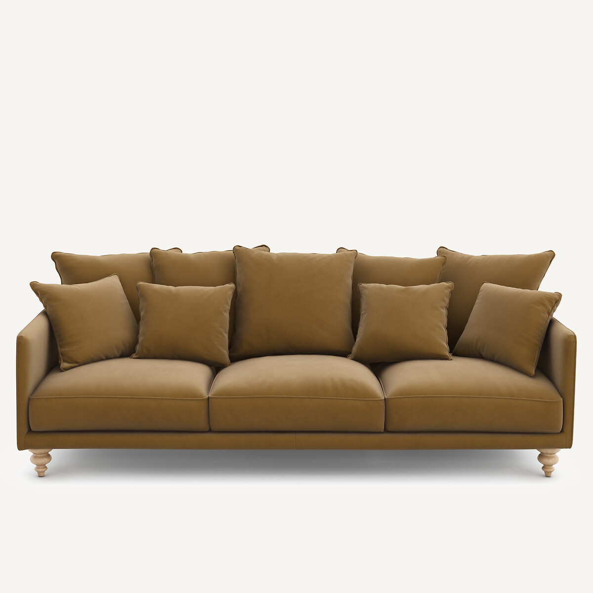 Καναπές από λινό βέλουδο Μ105xΠ198xΥ93cm