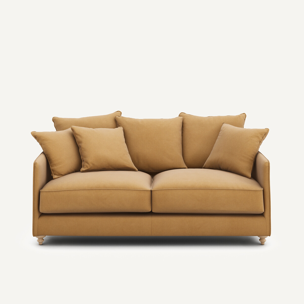 Καναπές-κρεβάτι 3 θέσεων compact από λινό βελούδο Μ105xΠ184xΥ93cm