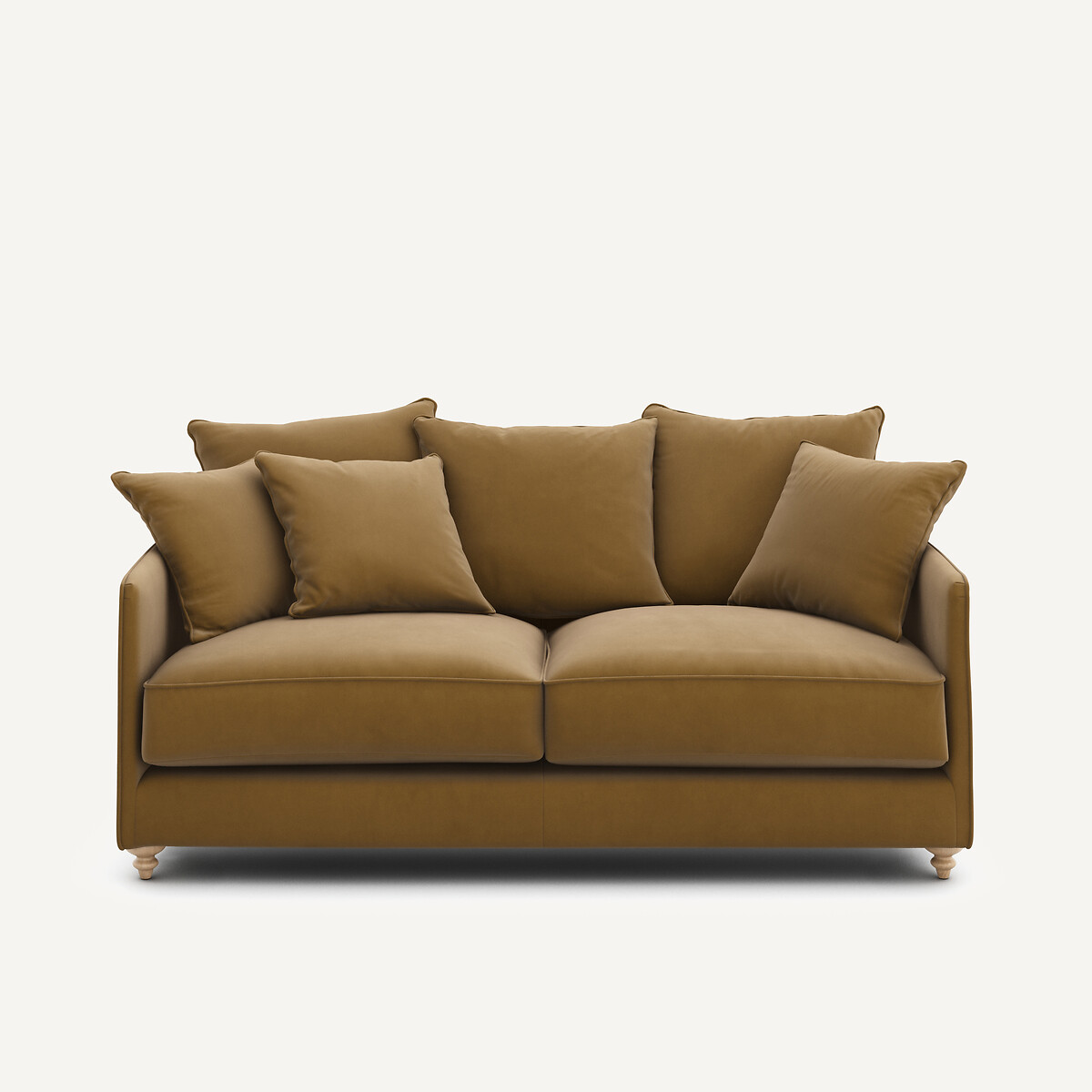 Καναπές-κρεβάτι 3 θέσεων compact από λινό βελούδο Μ105xΠ184xΥ93cm