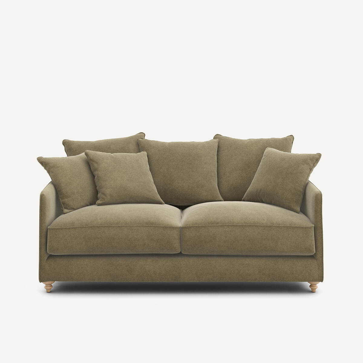 Καναπές-κρεβάτι 3 θέσεων compact από λινό βελούδο Μ105xΠ184xΥ93cm