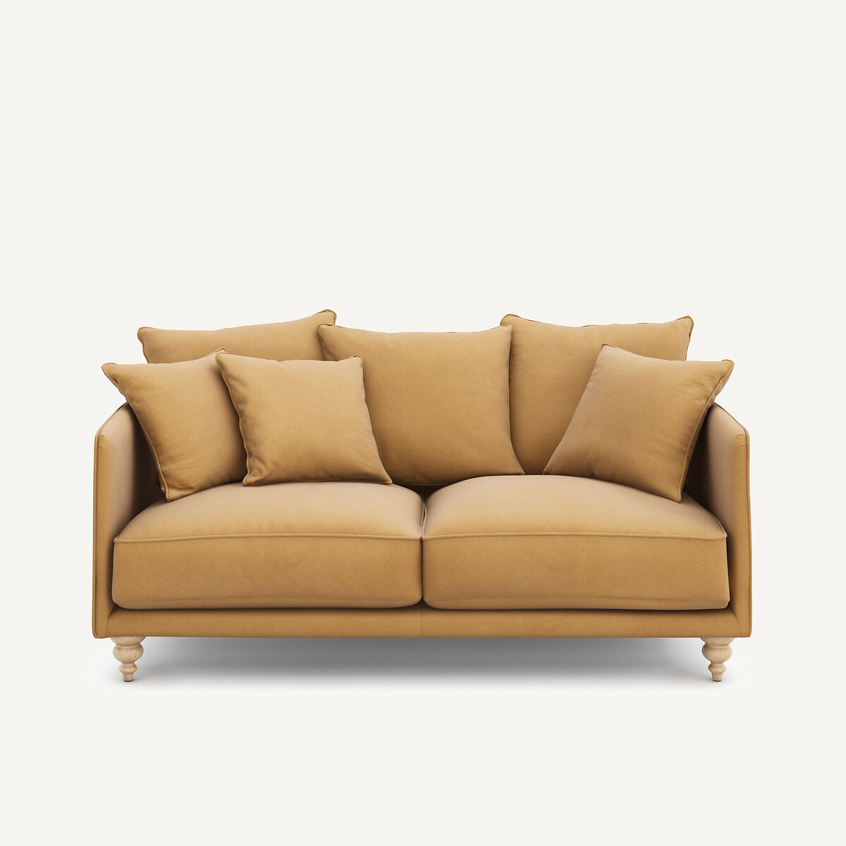 Καναπές 3 θέσεων compact από λινό βελούδο Μ105xΠ178xΥ93cm