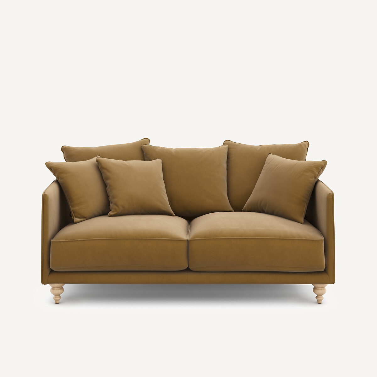 Καναπές 3 θέσεων compact από λινό βελούδο Μ105xΠ178xΥ93cm