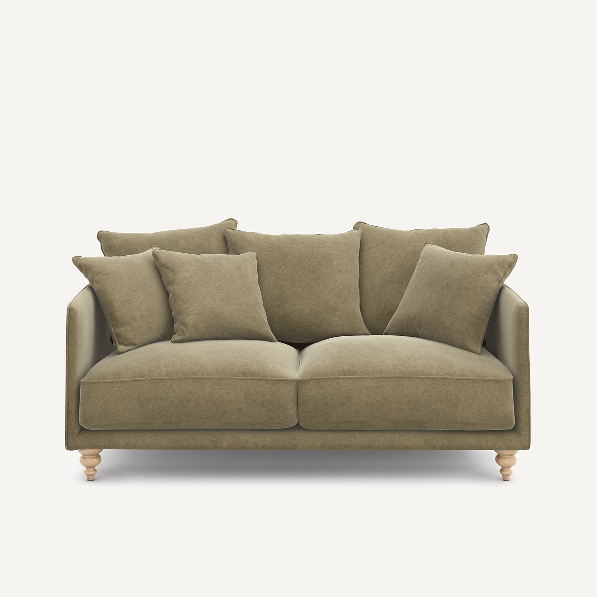 Καναπές 3 θέσεων compact από λινό βελούδο Μ105xΠ178xΥ93cm