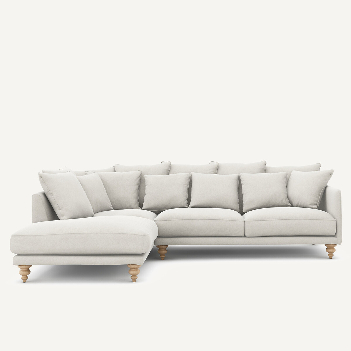 Γωνιακός καναπές από λινό βελούδο Μ206xΠ279xΥ93cm