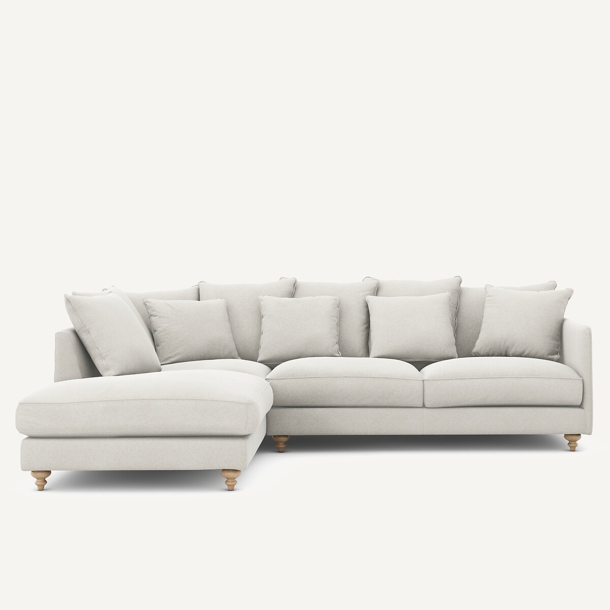 Γωνιακός καναπές από λινό βελούδο Μ209xΠ279xΥ93cm