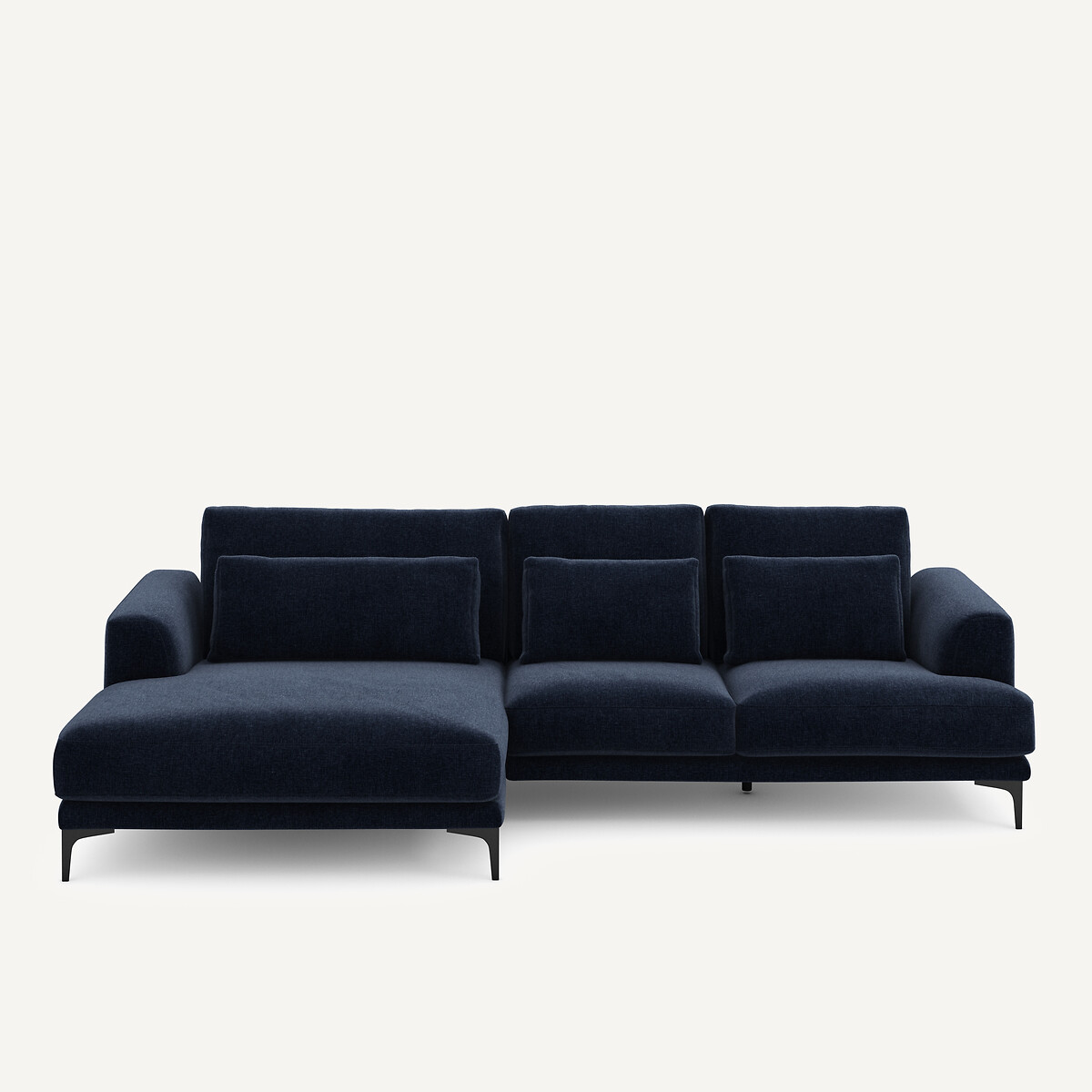 Γωνιακός καναπές XL αριστερός από βελούδινο chenille Μ149xΠ277xΥ83cm