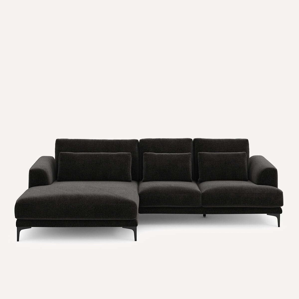 Γωνιακός καναπές XL αριστερός από βελούδινο chenille Μ149xΠ277xΥ83cm