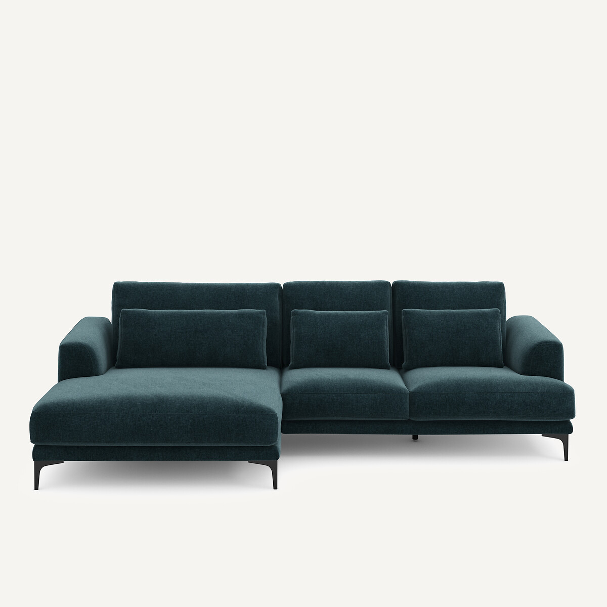 Γωνιακός καναπές XL αριστερός από βελούδινο chenille Μ149xΠ277xΥ83cm