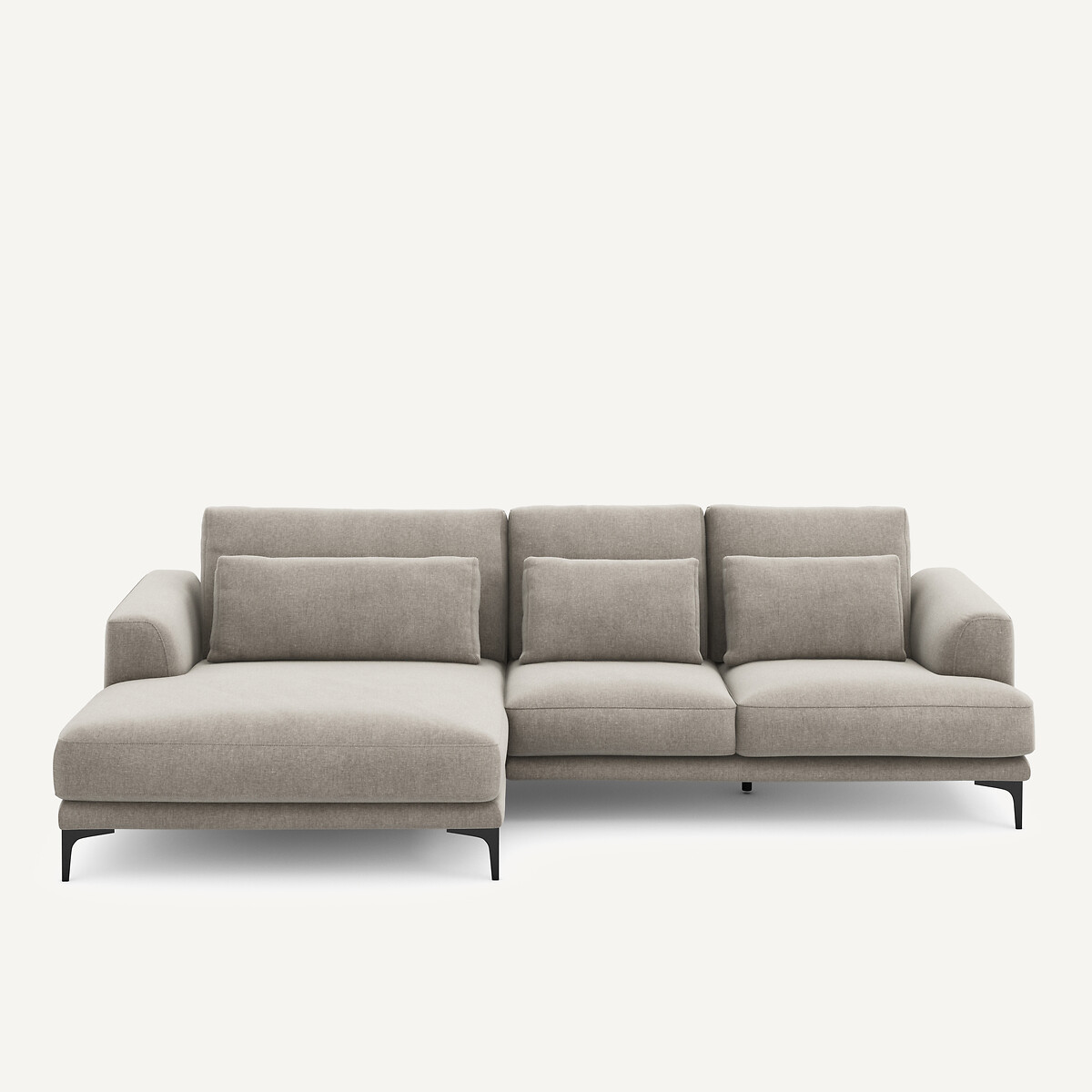 Γωνιακός καναπές XL αριστερός από βελούδινο chenille Μ149xΠ277xΥ83cm