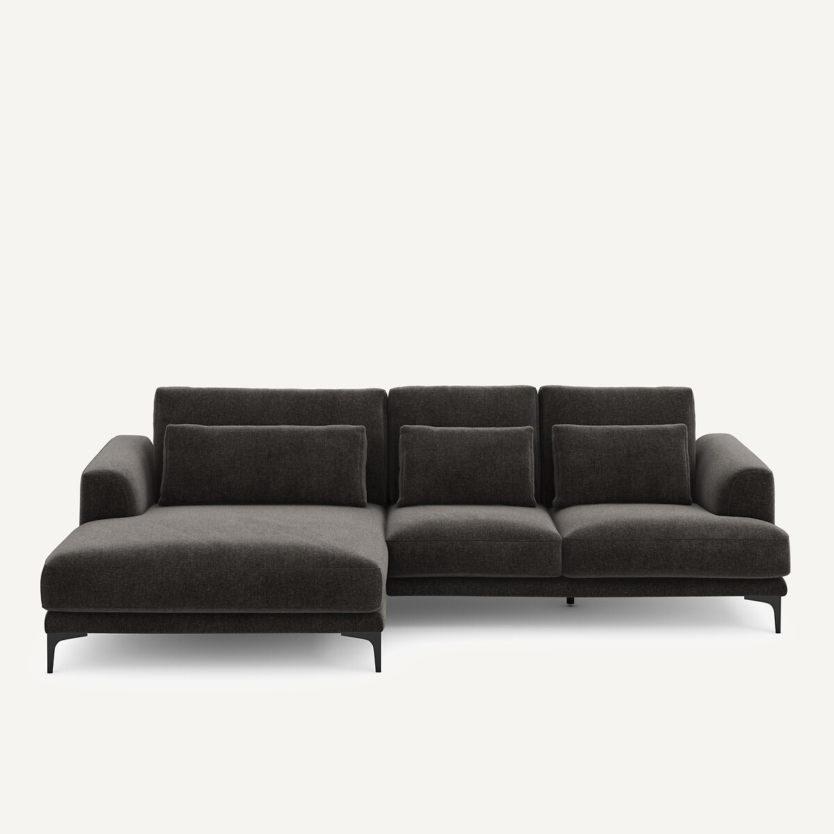 Γωνιακός καναπές XL αριστερός από βελούδινο chenille Μ149xΠ277xΥ83cm