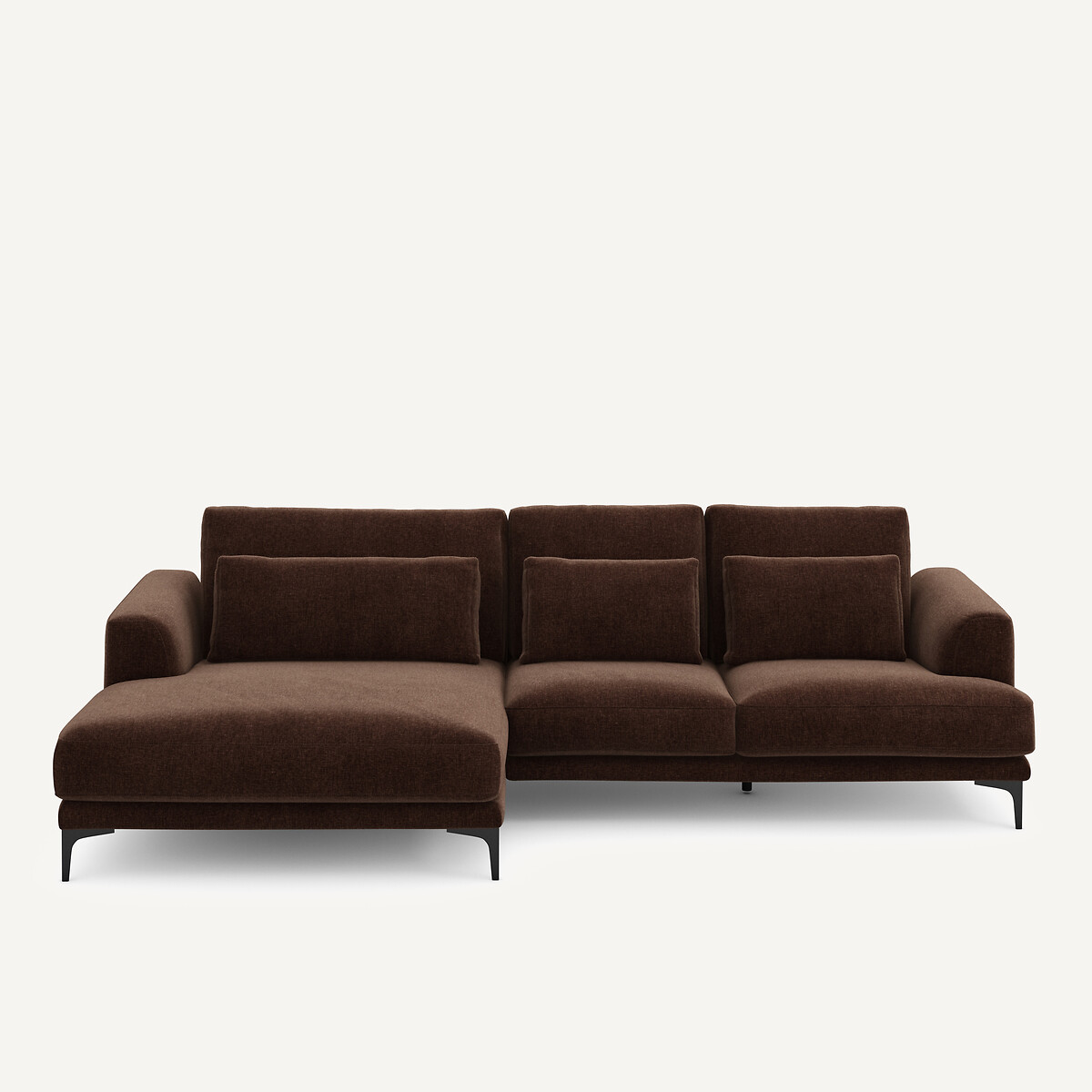 Γωνιακός καναπές XL αριστερός από βελούδινο chenille Μ149xΠ277xΥ83cm