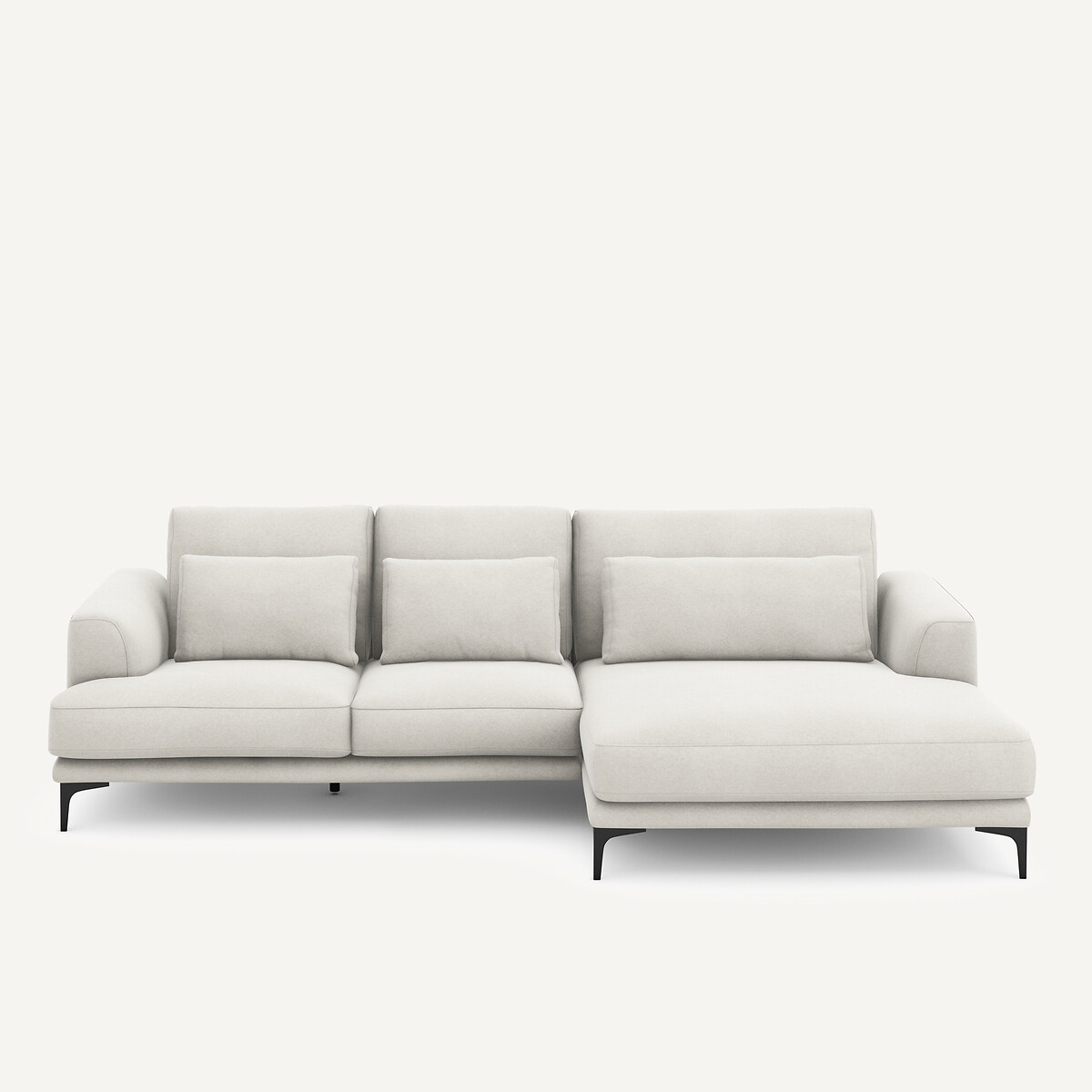 Γωνιακός καναπές XL δεξιός από λινό βελούδο Μ149xΠ277xΥ83cm