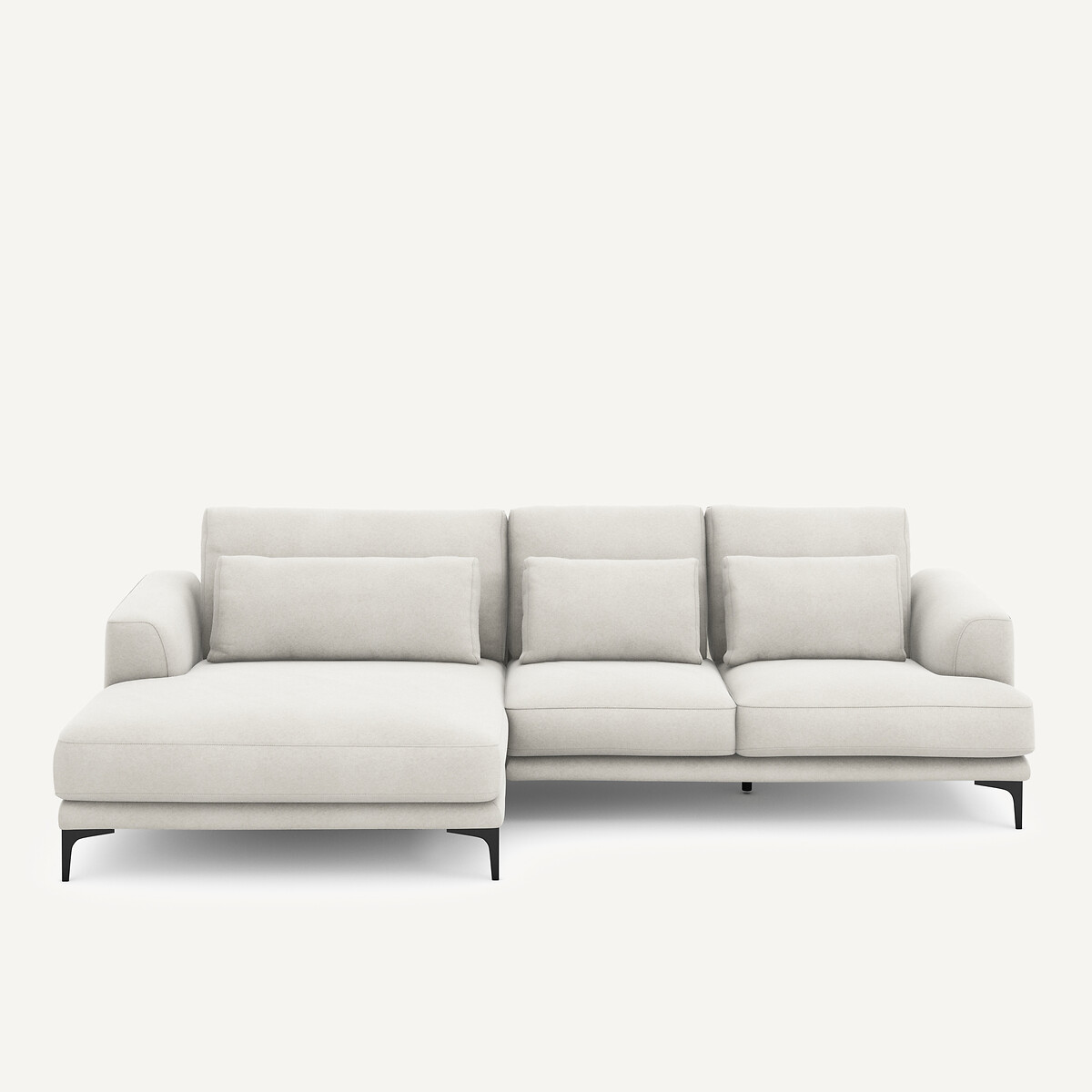 Γωνιακός καναπές XL αριστερός από λινό βελούδο Μ149xΠ277xΥ83cm