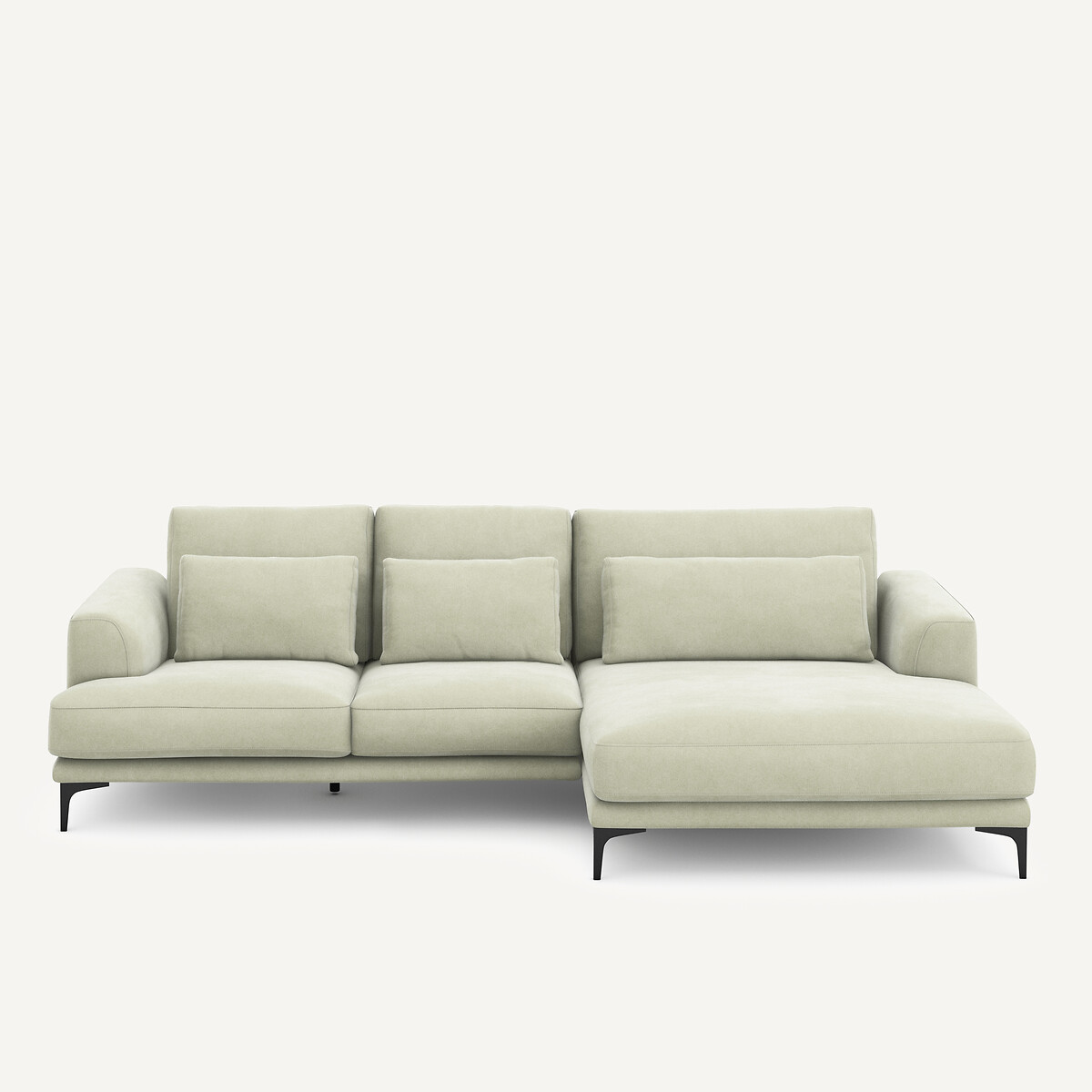 Γωνιακός καναπές XL δεξιός από βελούδο stonewashed Μ149xΠ277xΥ83cm