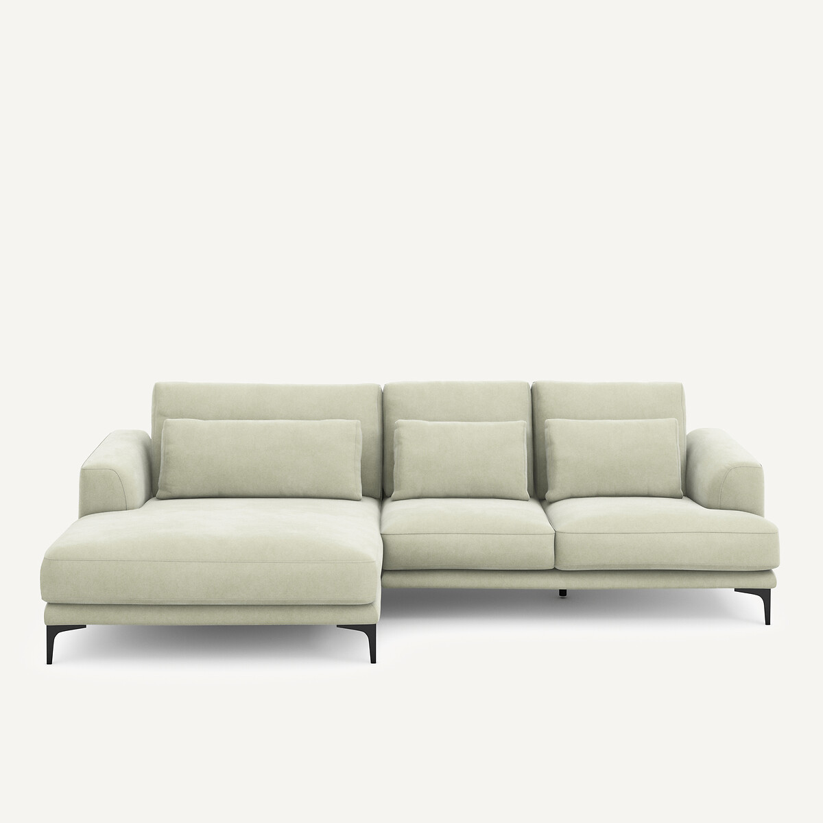 Γωνιακός καναπές XL αριστερός από βελούδο stonewashed Μ149xΠ277xΥ83cm