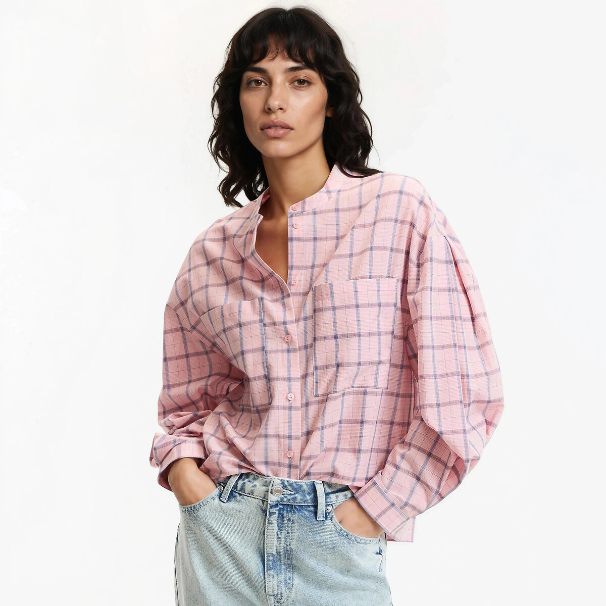 Πουκάμισο με στρογγυλή λαιμόκοψη