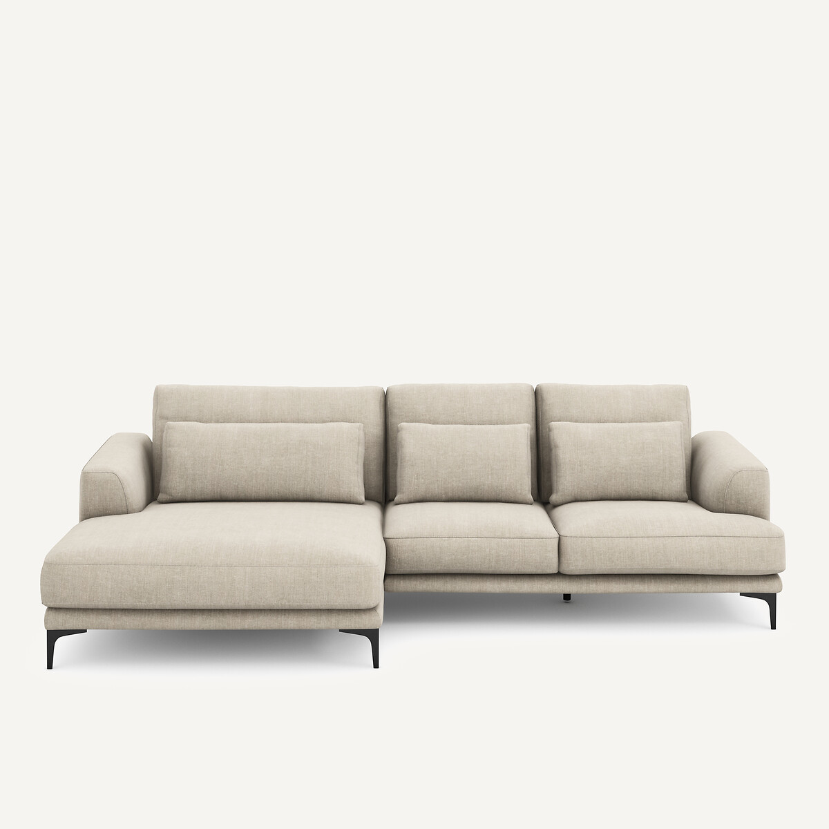 Γωνιακός καναπές XL αριστερός από βαμβάκι και λινό Μ149xΠ277xΥ83cm