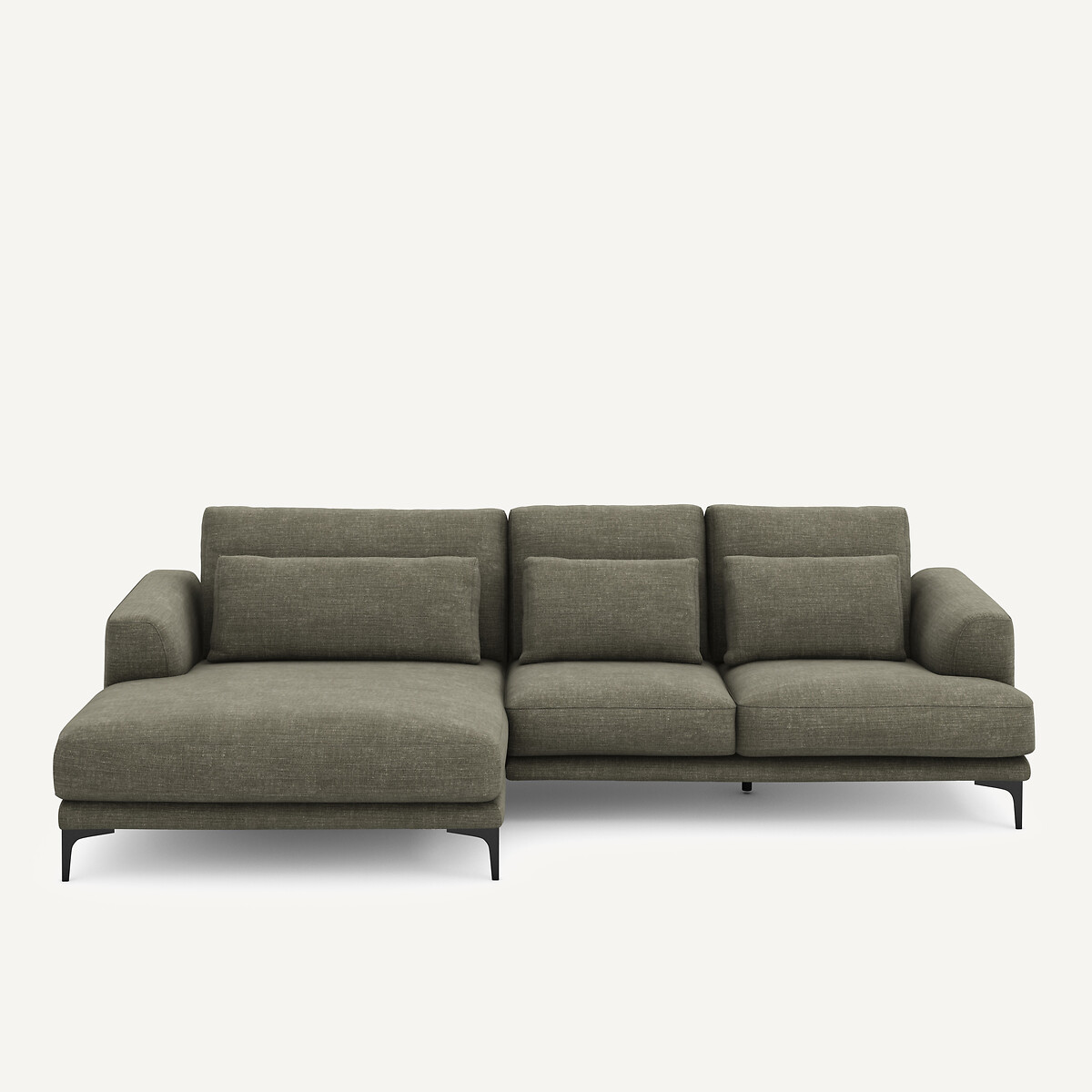 Γωνιακός καναπές XL αριστερός από βαμβάκι και λινό Μ149xΠ277xΥ83cm