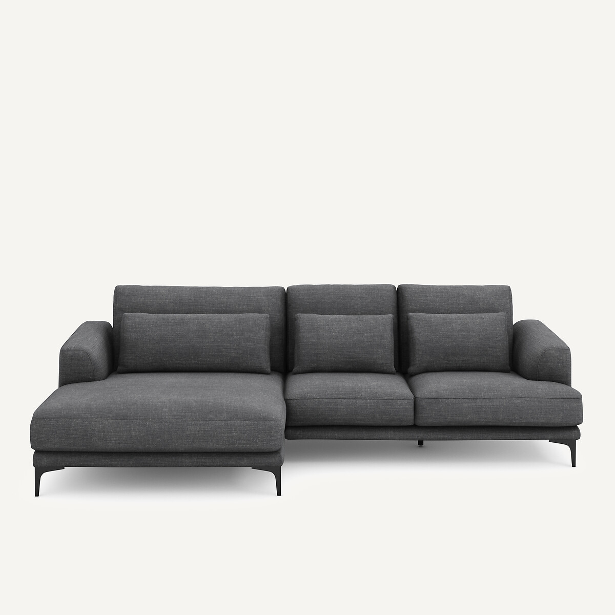 Γωνιακός καναπές XL αριστερός από βαμβάκι και λινό Μ149xΠ277xΥ83cm