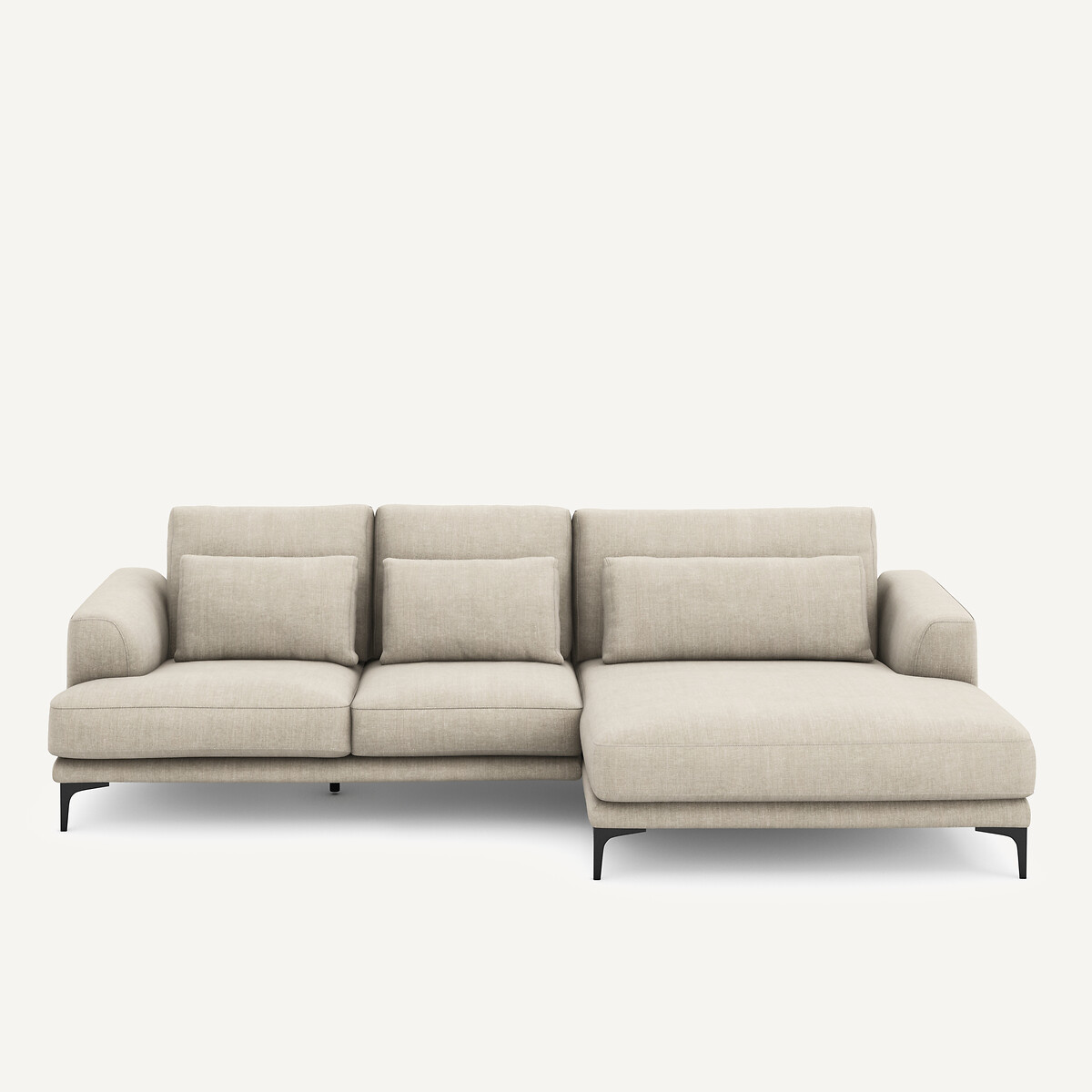 Γωνιακός καναπές XL δεξιός από βαμβάκι και λινό Μ149xΠ277xΥ83cm