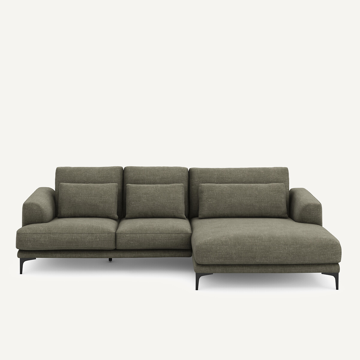 Γωνιακός καναπές XL δεξιός από βαμβάκι και λινό Μ149xΠ277xΥ83cm