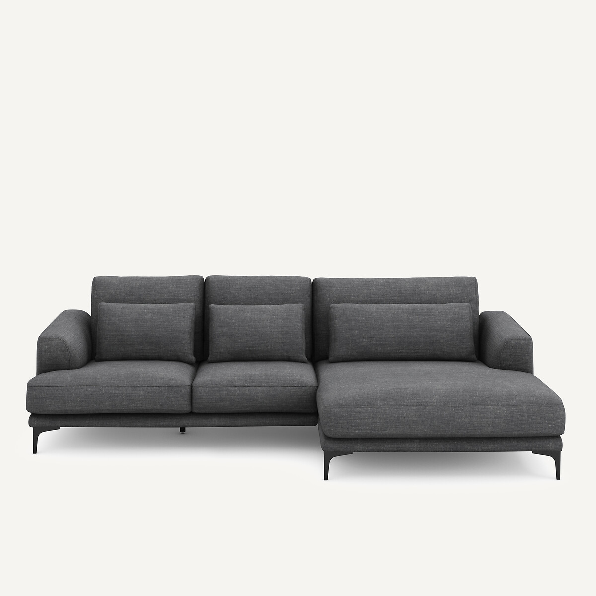 Γωνιακός καναπές XL δεξιός από βαμβάκι και λινό Μ149xΠ277xΥ83cm