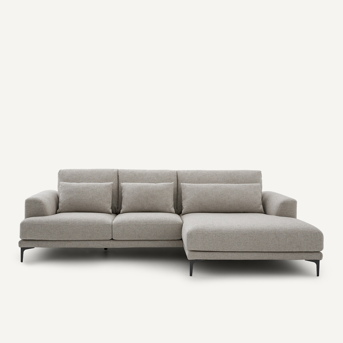 Γωνιακός XL καναπές με δεξύ ανάκλιντρο από βισκόζη και λινό Μ149xΠ277xΥ83cm