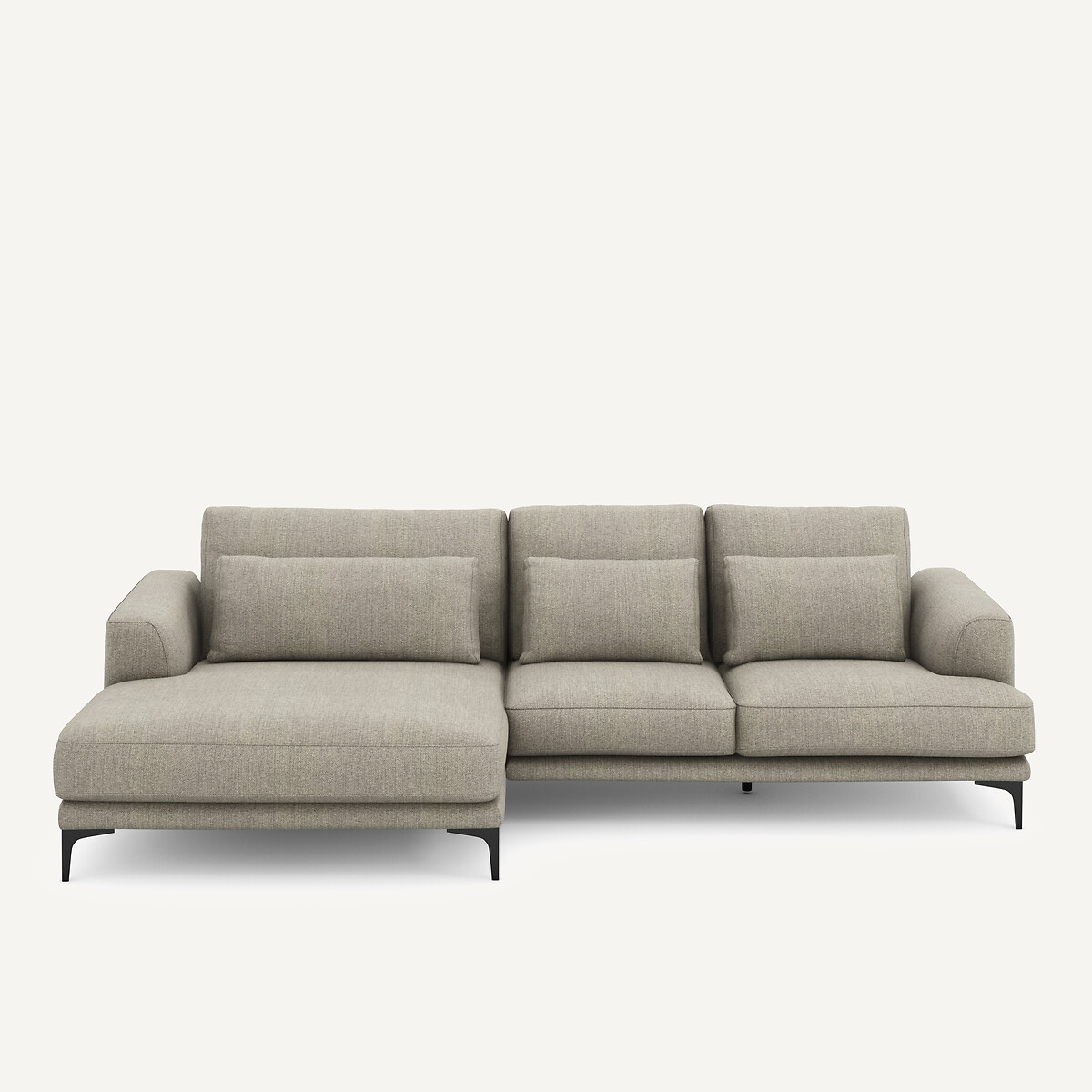 Γωνιακός καναπές XL αριστερός σε ύφασμα τύπου tweed Μ149xΠ277xΥ83cm