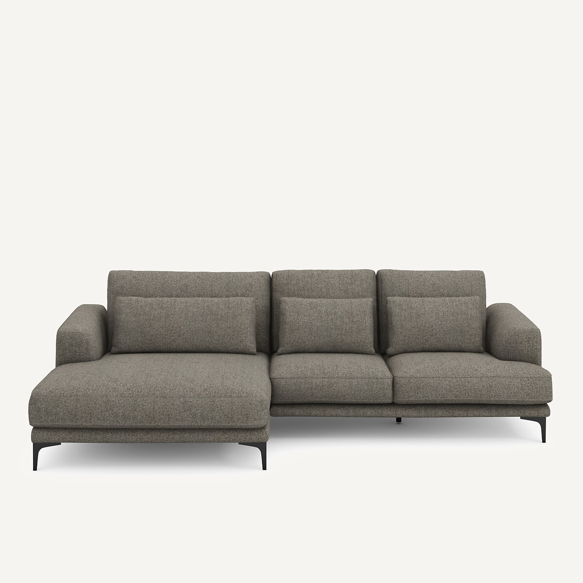 Γωνιακός καναπές XL αριστερός σε ύφασμα τύπου tweed Μ149xΠ277xΥ83cm