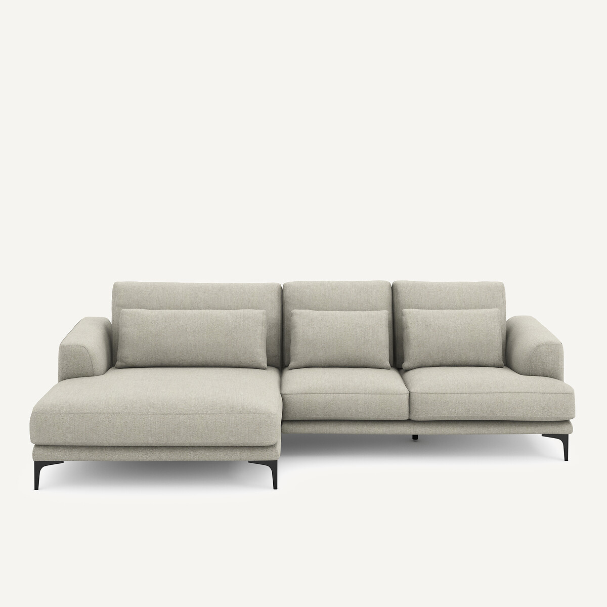 Γωνιακός καναπές XL αριστερός σε ύφασμα τύπου tweed Μ149xΠ277xΥ83cm