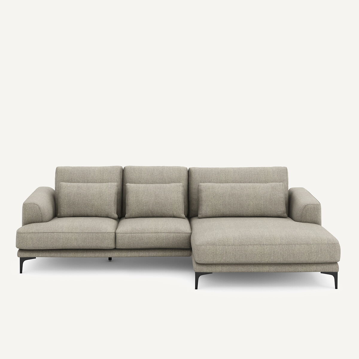 Γωνιακός καναπές XL δεξιός σε ύφασμα tweed Μ149xΠ277xΥ83cm