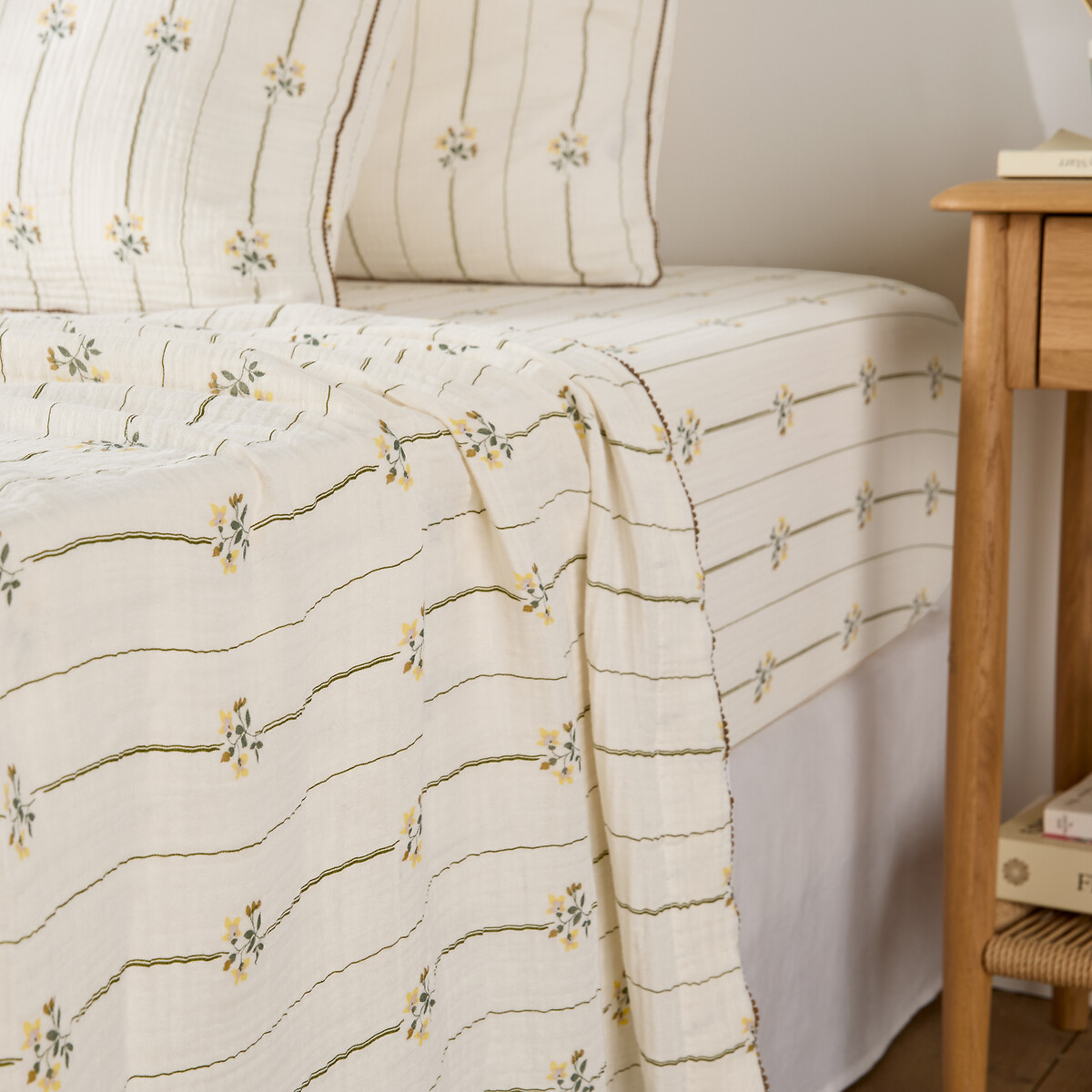 Σεντόνι από βαμβακερή γάζα με φλοράλ μοτίβο 180x290 cm